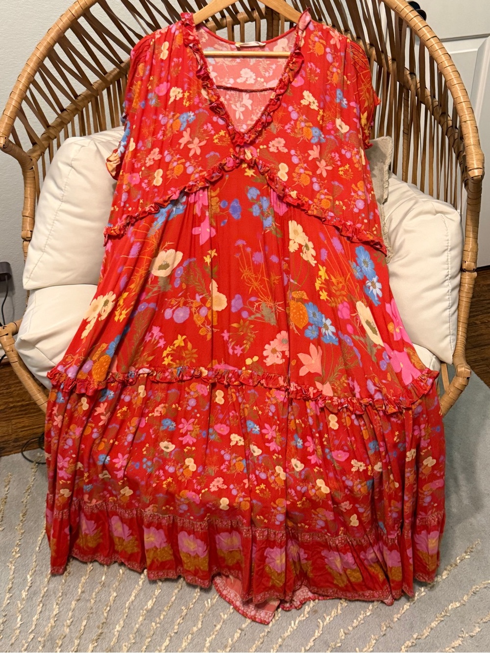 Free People x Spell Wild Bloom Maxi Dress Medium Floral Boho Like New - Picture 6 of 15